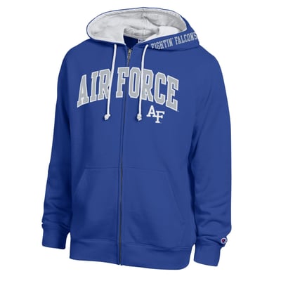 Air Force Falcons Champion Arch Logo Full-Zip Fleece Hoodie - Royal