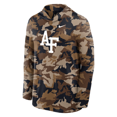 Air Force Falcons Nike 2026 Military Appreciation Dri-FIT Hooded Long Sleeve T-Shirt - Camo