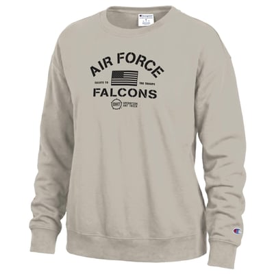 Air Force Falcons Champion Women's Operation Hat Trick Powerblend Sweatshirt - Tan