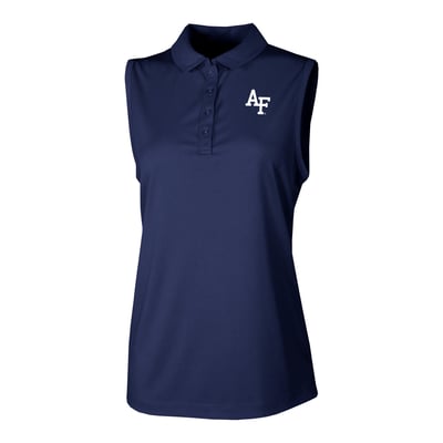  Air Force Falcons Columbia Women's Ace Flair Sleeveless Tank Polo - Navy