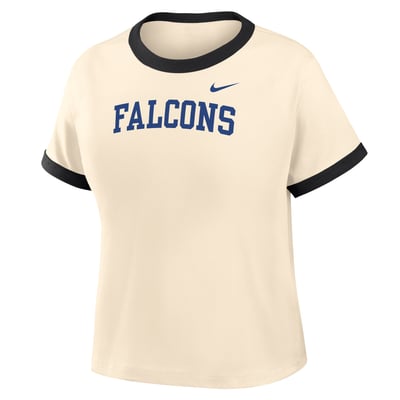 Air Force Falcons Nike Women's Ringer Mod Cropped T-Shirt - Natural