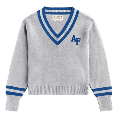  Air Force Falcons Uscape Apparel Women's Renew V-Neck Sweater - Ash