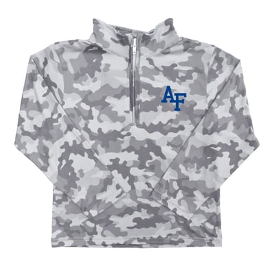  Air Force Falcons Vive La Fete Youth Camo Quarter-Zip Sweatshirt - Gray