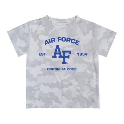  Air Force Falcons Vive La Fete Youth Est. Date Camo T-Shirt - Gray
