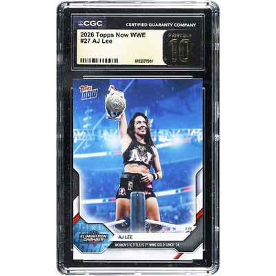 AJ Lee WWE 2026 Topps Now WWE Women's IC Title is 1st WWE Gold Since '14 #27 CGC Authenticated Pristine 10 Card