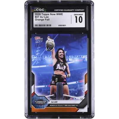 AJ Lee WWE 2026 Topps Now WWE Women's IC Title is 1st WWE Gold Since '14 #27 #/25 CGC Authenticated GEM MINT 10 Card