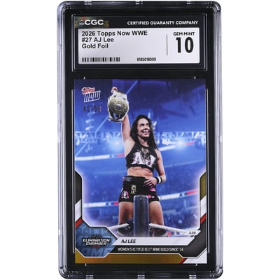 AJ Lee WWE 2026 Topps Now WWE Women's IC Title is 1st WWE Gold Since '14 #27 #/50 CGC Authenticated GEM MINT 10 Card