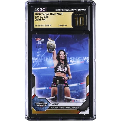 AJ Lee WWE 2026 Topps Now WWE Women's IC Title is 1st WWE Gold Since '14 #27 #/50 CGC Authenticated PRISTINE 10 Card