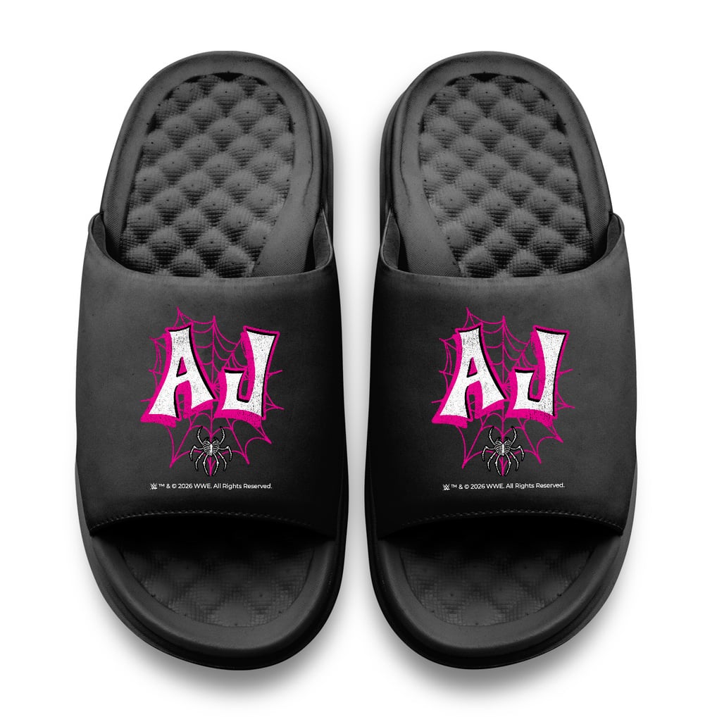 AJ Lee ISlide Unisex Spider Web Motive Slide Sandals - Black
