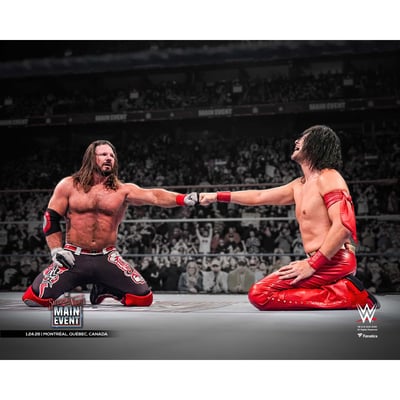 AJ Styles & Shinsuke Nakamura WWE Unsigned Fanatics Authentic In-Ring Fist Bump Photograph