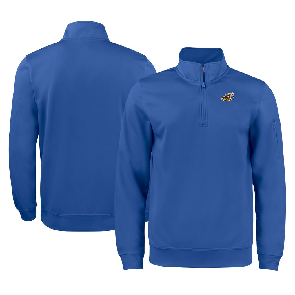 Akron RubberDucks Cutter & Buck Unisex Clique Lift Eco Performance Half-Zip Pullover Top - Royal