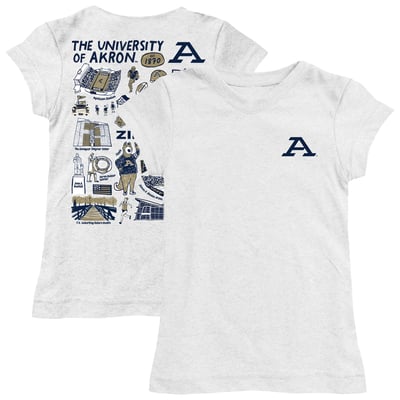  Akron Zips Vive La Fete Girls Toddler Impressions Artwork T-Shirt - White