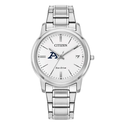  Akron Zips Citizen Watch Women's Eco-Drive White Dial Stainless Steel Watch - Silver