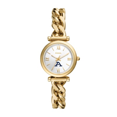 Akron Zips Fossil Women's Carlie Gold-Tone Stainless Steel Watch