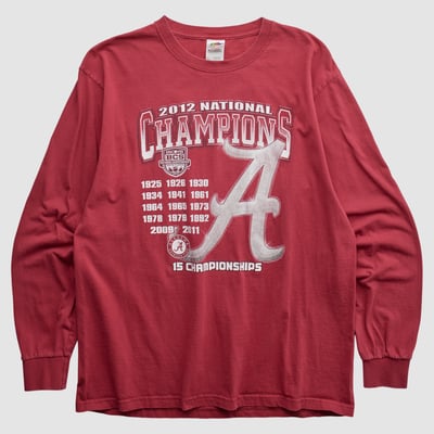 Alabama Crimson Tide Fruit of the Loom 2012 Long Sleeve T-shirt - Red - M by Fanatics Real Vintage