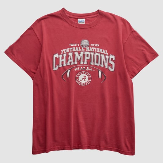 Alabama Crimson Tide Gildan 2011 T-shirt - Red - S by Fanatics Real Vintage
