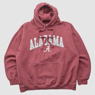 Alabama Crimson Tide Old Varsity Brand 2010s Hooded Pullover Sweatshirt - Maroon - L by Fanatics Real Vintage