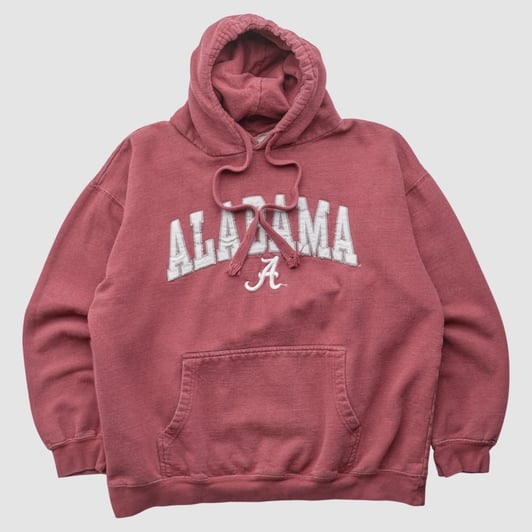 Alabama Crimson Tide Old Varsity Brand 2010s Hooded Pullover Sweatshirt - Maroon - L by Fanatics Real Vintage