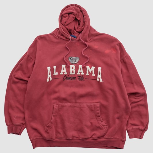 Alabama Crimson Tide Old Varsity Brand 2010s Hooded Pullover Sweatshirt - Maroon - XL by Fanatics Real Vintage