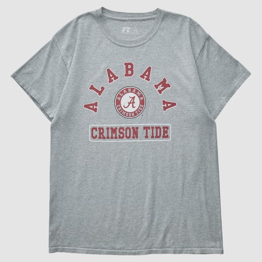 Alabama Crimson Tide Russell 2010s T-shirt - Heather Gray - S by Fanatics Real Vintage