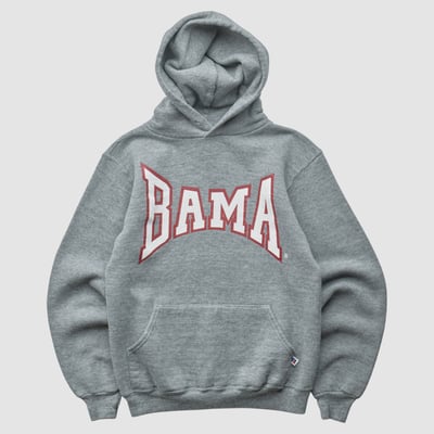 Alabama Crimson Tide Russell 90s Hooded Pullover Sweatshirt - Heather Gray - XS by Fanatics Real Vintage