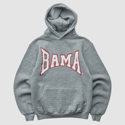 Alabama Crimson Tide Russell 90s Hooded Pullover Sweatshirt - Heather Gray - XS by Fanatics Real Vintage