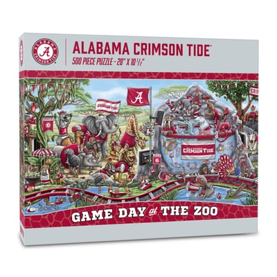 Alabama Crimson Tide Fanpoint 10.5" x 28" Game Day at the Zoo 500-Piece Puzzle