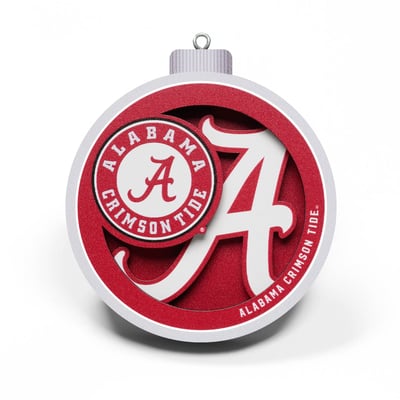 Alabama Crimson Tide Fanpoint 3D Logo Series Ornament