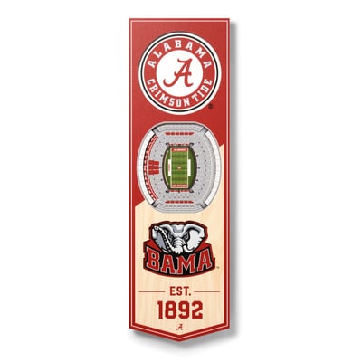 Alabama Crimson Tide Fanpoint 6'' x 19'' 3D StadiumView Banner