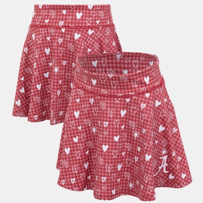 Alabama Crimson Tide ZooZatz Girls Youth Heart Flowy Skort - Crimson