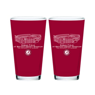  Alabama Crimson Tide Indigo Falls Core Stadium Two-Piece 16oz. Pint Glass Set
