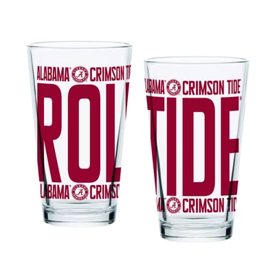 Indigo Falls Alabama Crimson Tide Elevated Pint Glass Set of 2
