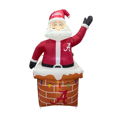 Alabama Crimson Tide Logo Brands Santa in Chimney Yard Inflatable