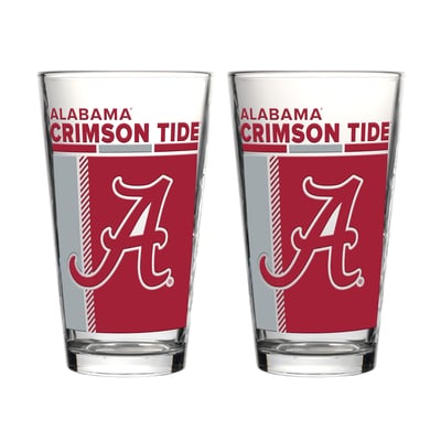 Alabama Crimson Tide Logo Brands Two-Piece 16oz. Pint Glass Set