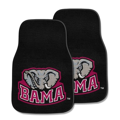 Alabama Crimson Tide Logo Brands Two-Piece Carpet Car Mat Set