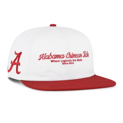 Alabama Crimson Tide '47 Script Stack Relaxed Captain Adjustable Hat - White/Crimson