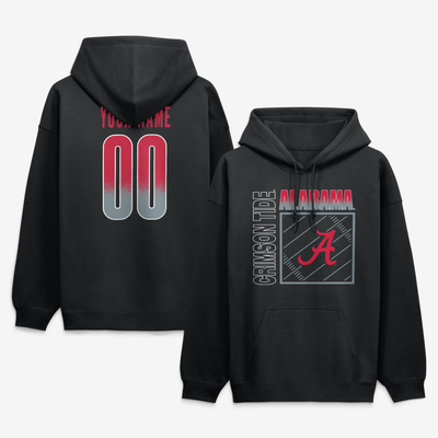 Alabama Crimson Tide Big & Tall Home Field Pop Personalized Any Name & Number Hoodie - Black
