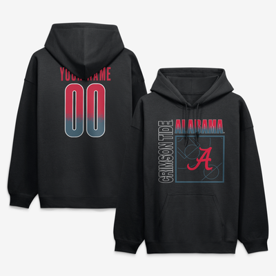 Alabama Crimson Tide  Home Court Pop Personalized Any Name & Number Hoodie - Black