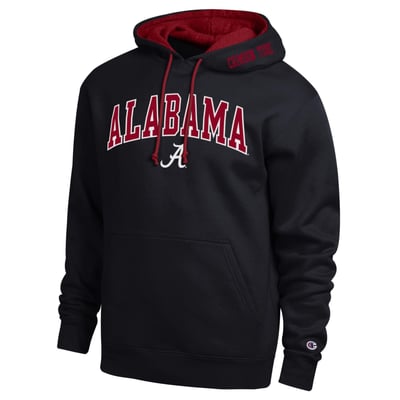  Alabama Crimson Tide Champion Arch Tackle Twill Hoodie - Black