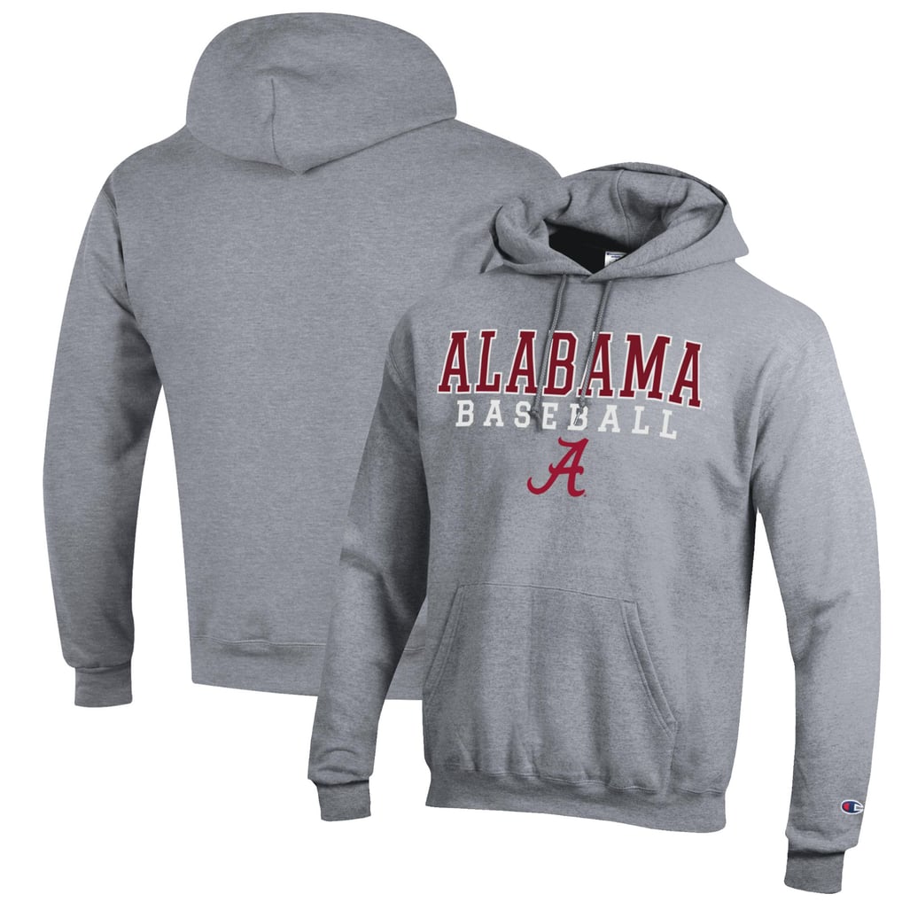 Alabama Crimson Tide Champion Baseball Stack Pullover Hoodie - Gray