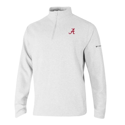  Alabama Crimson Tide Columbia Swingcraft Quarter-Zip Pullover - White