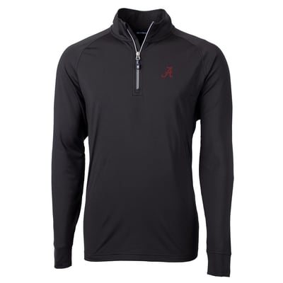 Alabama Crimson Tide Cutter & Buck Adapt Eco Knit Quarter-Zip Pullover Jacket - Black