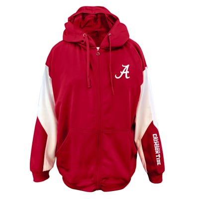 Alabama Crimson Tide Fanatics Big & Tall Sleeve Block Full-Zip Hoodie - Crimson