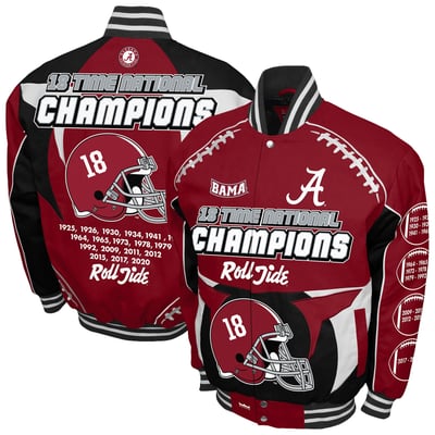 Alabama Crimson Tide Franchise Club Commemorative Cotton Twill Full-Snap Jacket - Crimson