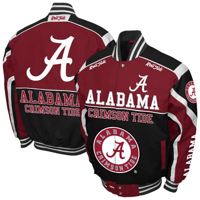 Alabama Crimson Tide Franchise Club Crush Cotton Twill Full-Snap Jacket - Crimson