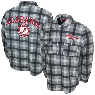 Alabama Crimson Tide Franchise Club Sherpa Flannel Full-Button Jacket - Gray
