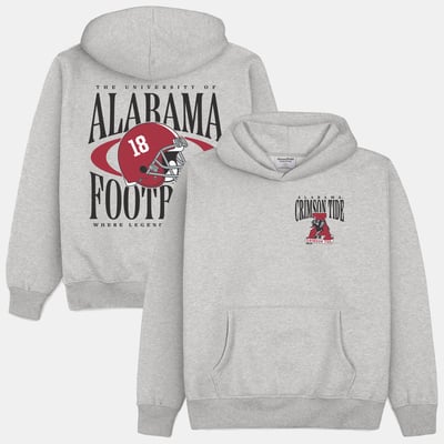  Alabama Crimson Tide Homefield Football Heavyweight Hoodie - Gray