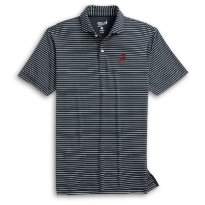  Alabama Crimson Tide johnnie-O Beau Striped Polo - Black