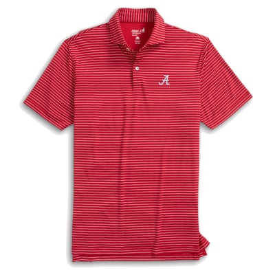  Alabama Crimson Tide johnnie-O Beau Striped Polo - Crimson