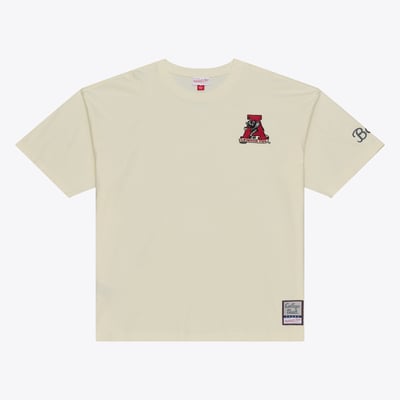  Alabama Crimson Tide Mitchell & Ness Oversized Heritage Hue T-Shirt - Cream